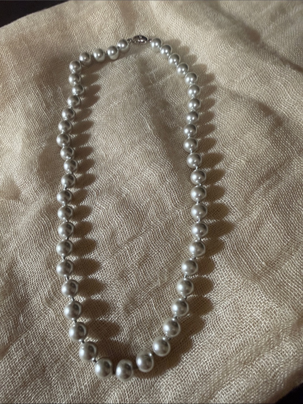 Monet Silver Pearl Bead Necklace - Elegant Women's Jewelry